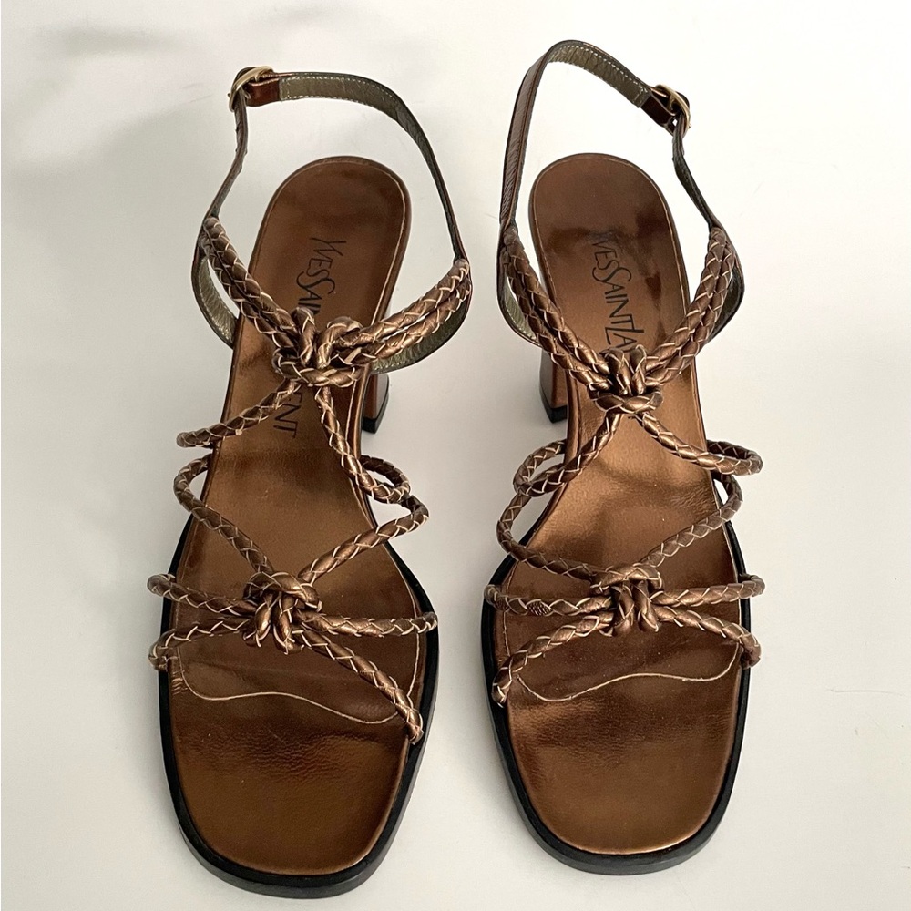 Yves Saint Laurent Brown Strappy Heels - Picture 7 of 10